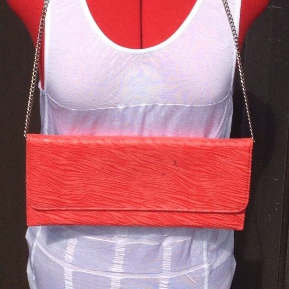 Carlos Falchi Fatto A Mano Pink Zebra Clutch Chain Purse Handbag